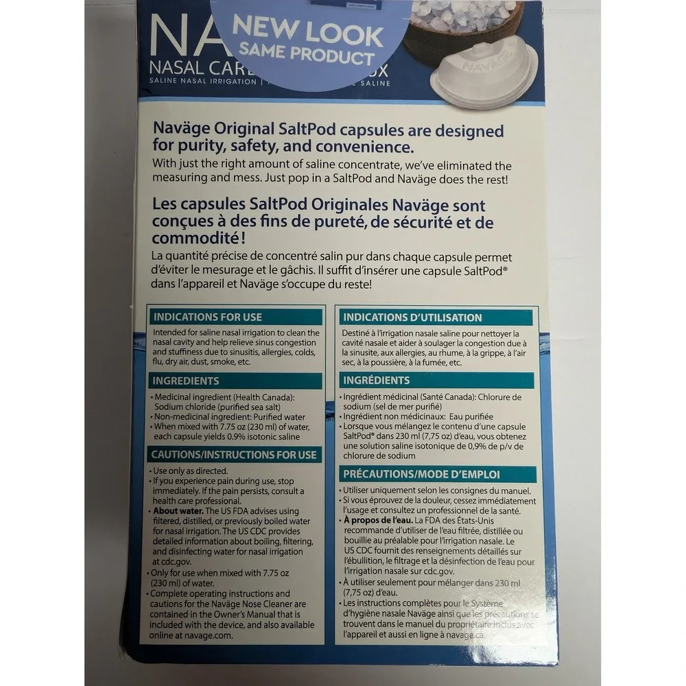 NEW Navage SaltPod Original 30 Saline Concentrate Capsules Nasal Care -Exp 01/28